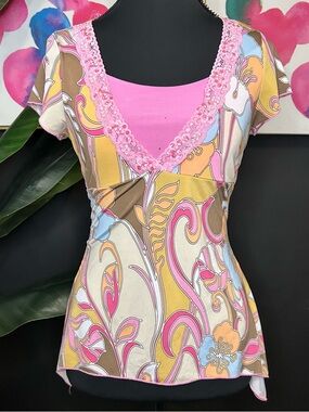 Y2K MKM Floral Fairycore Top